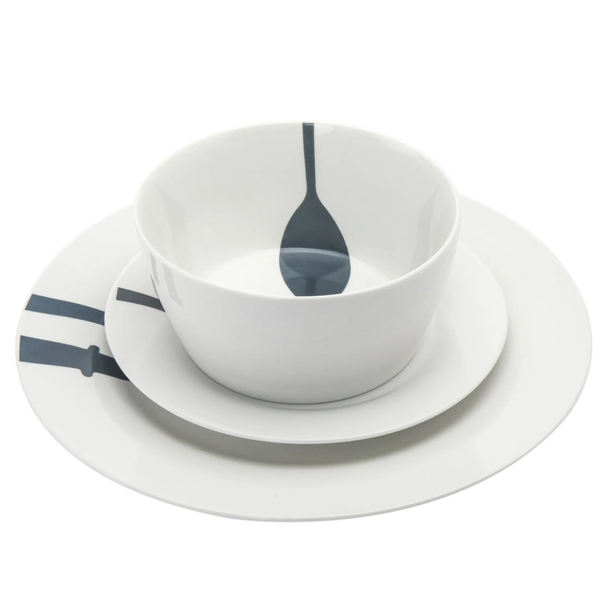 Godinger Acme Porcelain 16 Piece Dinnerware Set, Service For 4