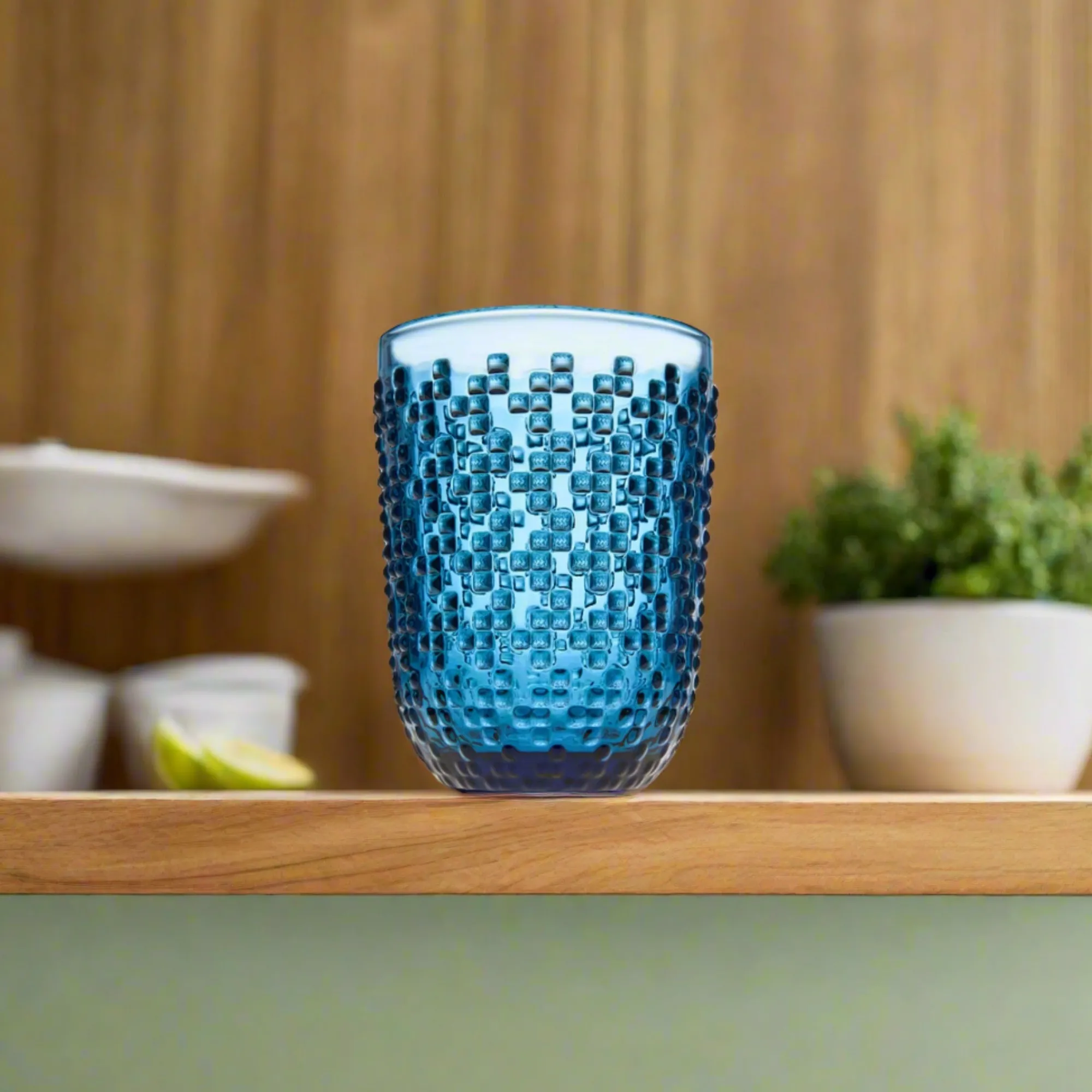 Clearance Godinger Alba Blue Double Old Fashion, Set of 4