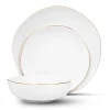 Best Godinger Andover White 12 Piece Gold Rim Dinnerware Set, Service For 4
