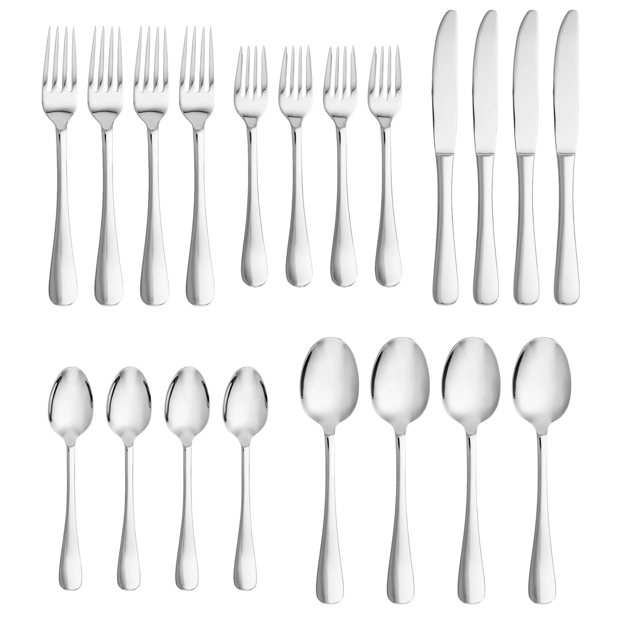 Clearance Godinger Arlo Mirrored 18/10 Stainless Steel 20 Piece Flatware Set, Service For 4