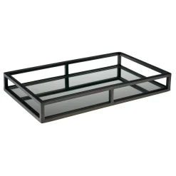 Discount Godinger Aspen Gunmetal Mirrored Serving Tray