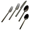 New Godinger Atlas Matte Black 18/0 Stainless Steel 20 Piece Flatware Set, Service For 4