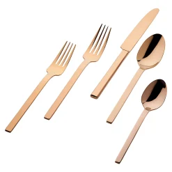 New Godinger Atlas Mirrored Copper 18/0 Stainless Steel 20 Piece Flatware Set, Service For 4