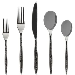 Sale Godinger Avellino Graphite 18/10 Stainless Steel 20 Piece Flatware Set, Service For 4