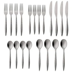 Sale Godinger Avellino Graphite 18/10 Stainless Steel 20 Piece Flatware Set, Service For 4