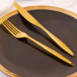 Discount Godinger Avellino Mirrored Gold 18/10 Stainless Steel 20 Piece Flatware Set, Service For 4