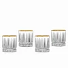 Discount Godinger Avenue Gold Rim Double Old Fashion Glass, Set of 4