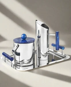 Clearance Godinger Azure Blue Resin & Stainless Steel Tray