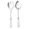 New Godinger Azure Matte White Resin Salad Server Set