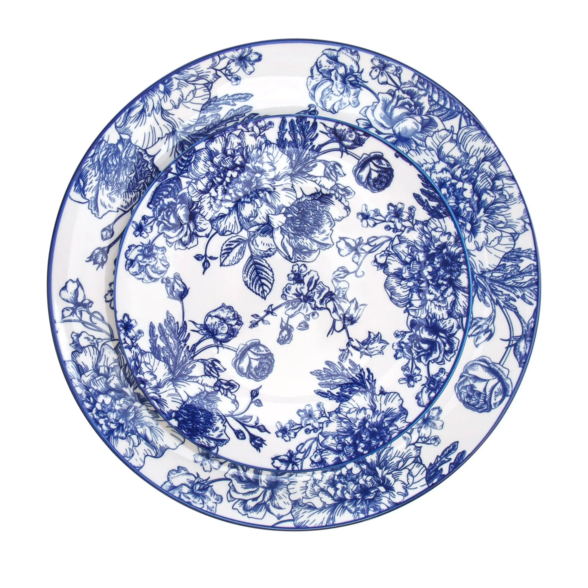 Hot Godinger Banbury Blue Porcelain 12 Piece Dinnerware Set, Service For 4