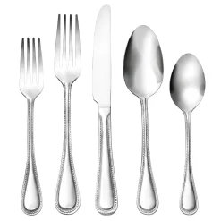 Best Godinger Bead Mirrored 18/0 Stainless Steel 20 Piece Flatware Set, Service For 4