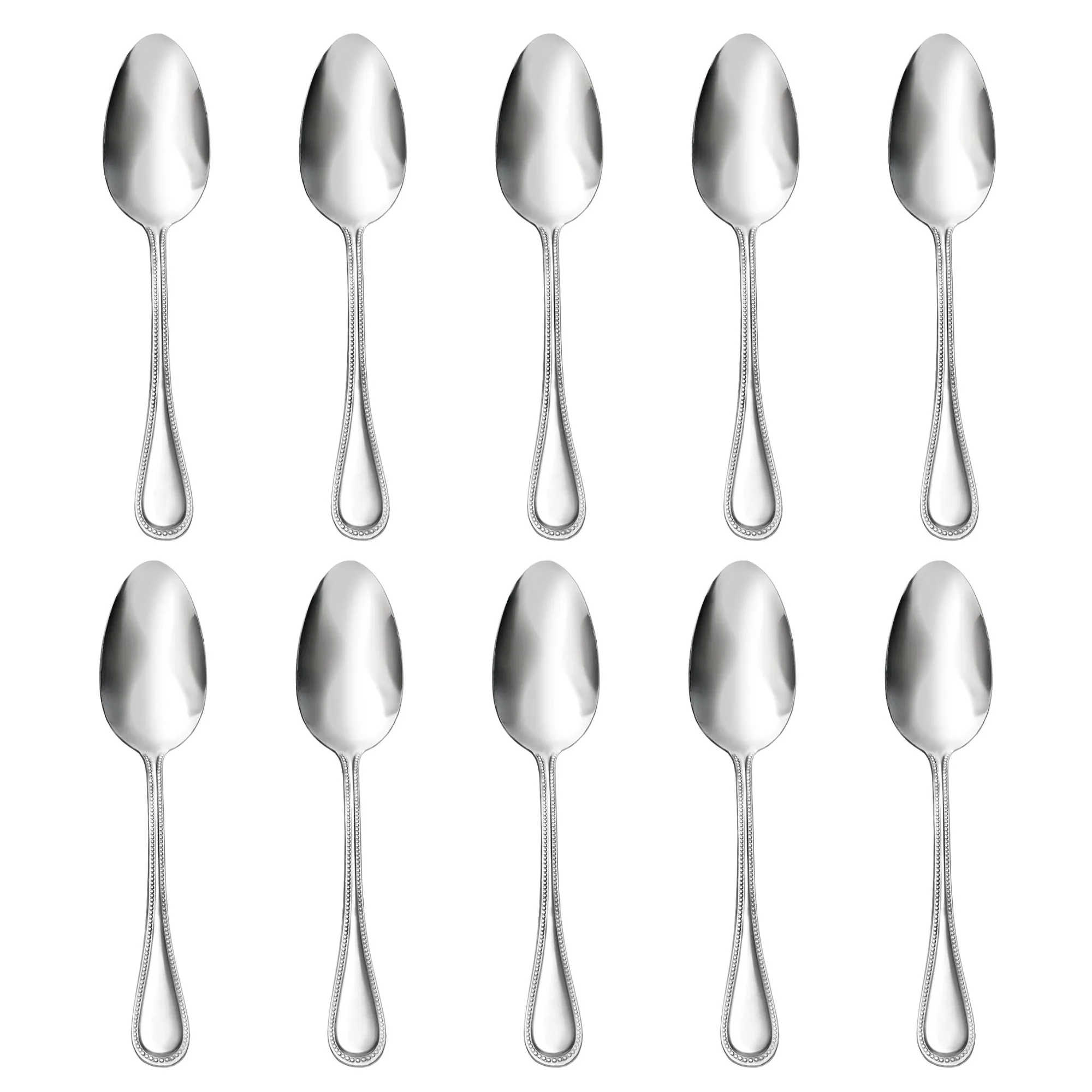 Outlet Godinger Bead Mirrored 18/0 Stainless Steel Tablespoon, Set of 10