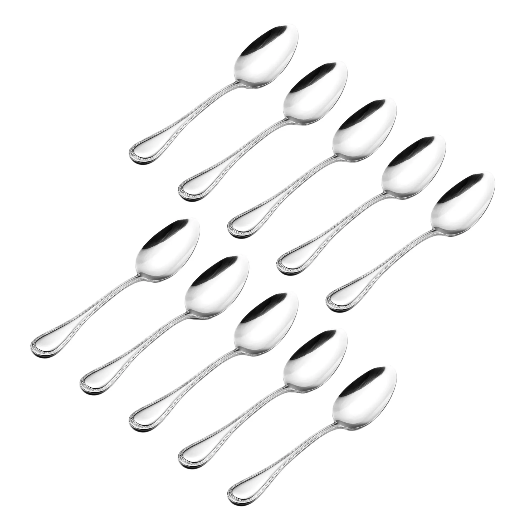 Outlet Godinger Bead Mirrored 18/0 Stainless Steel Tablespoon, Set of 10