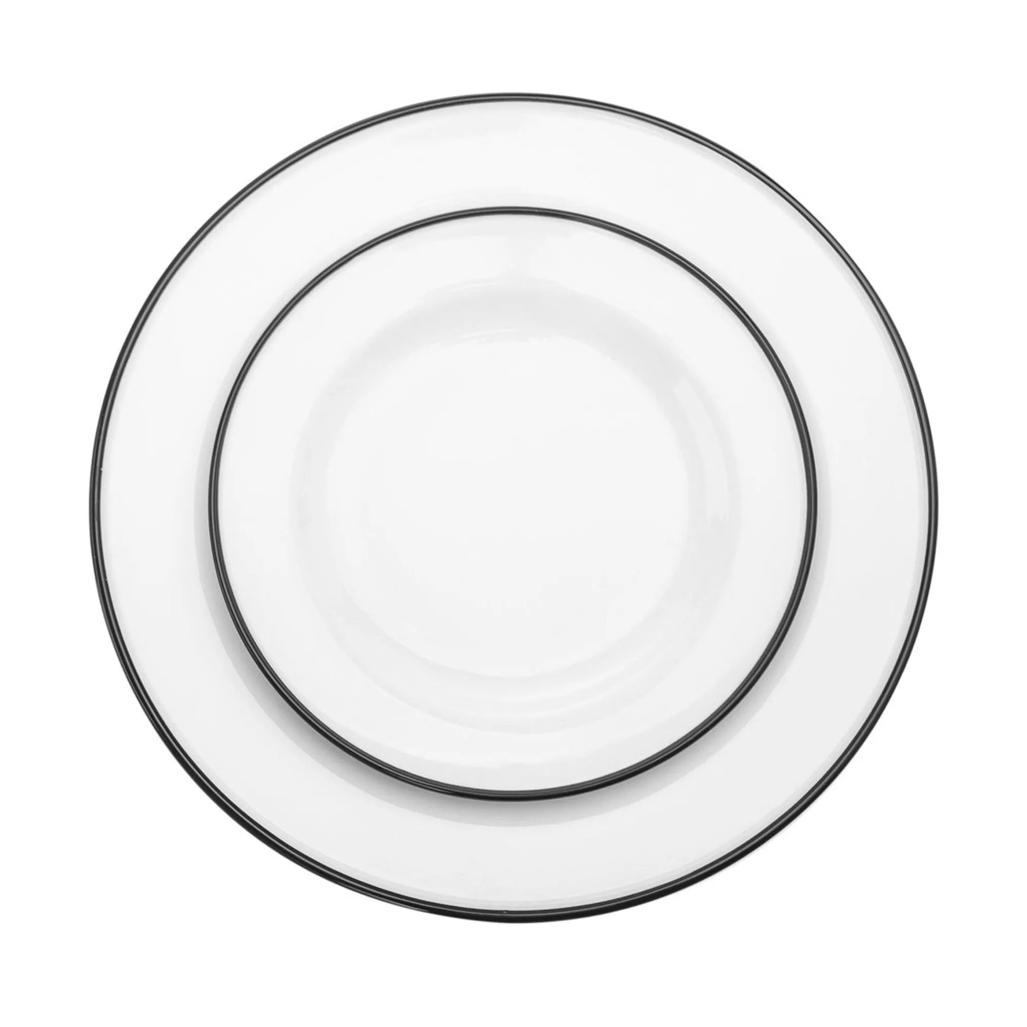 Best Godinger Bistro Black Rim Porcelain 16 Piece Dinnerware Set, Service For 4