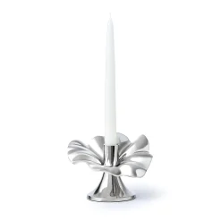 Hot Godinger Blossom Platinum Tapered Candle Holder 6"