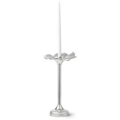 New Godinger Blossom Platinum Tapered Candle Holder 13"