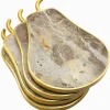 Discount Godinger Brown Marble Pear Coaster Set