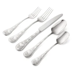 Sale Godinger Butterfly Sandblasted 18/10 Stainless Steel 20 Piece Flatware Set, Service For 4