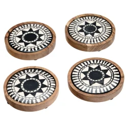 Clearance Godinger Calle Porcelain & Wood Coaster Set