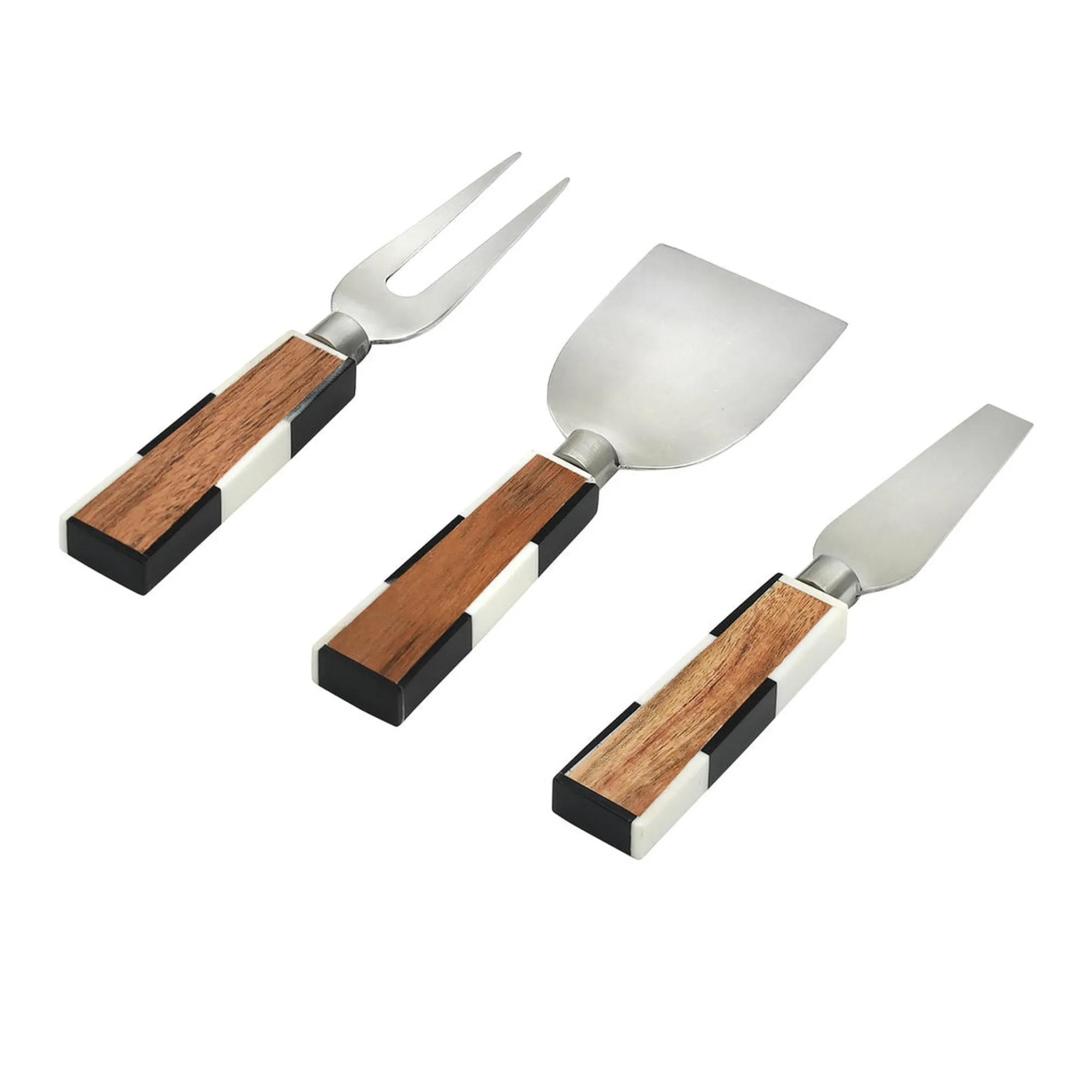 New Godinger Chenonceau Checkerboard Cheese Tool Set