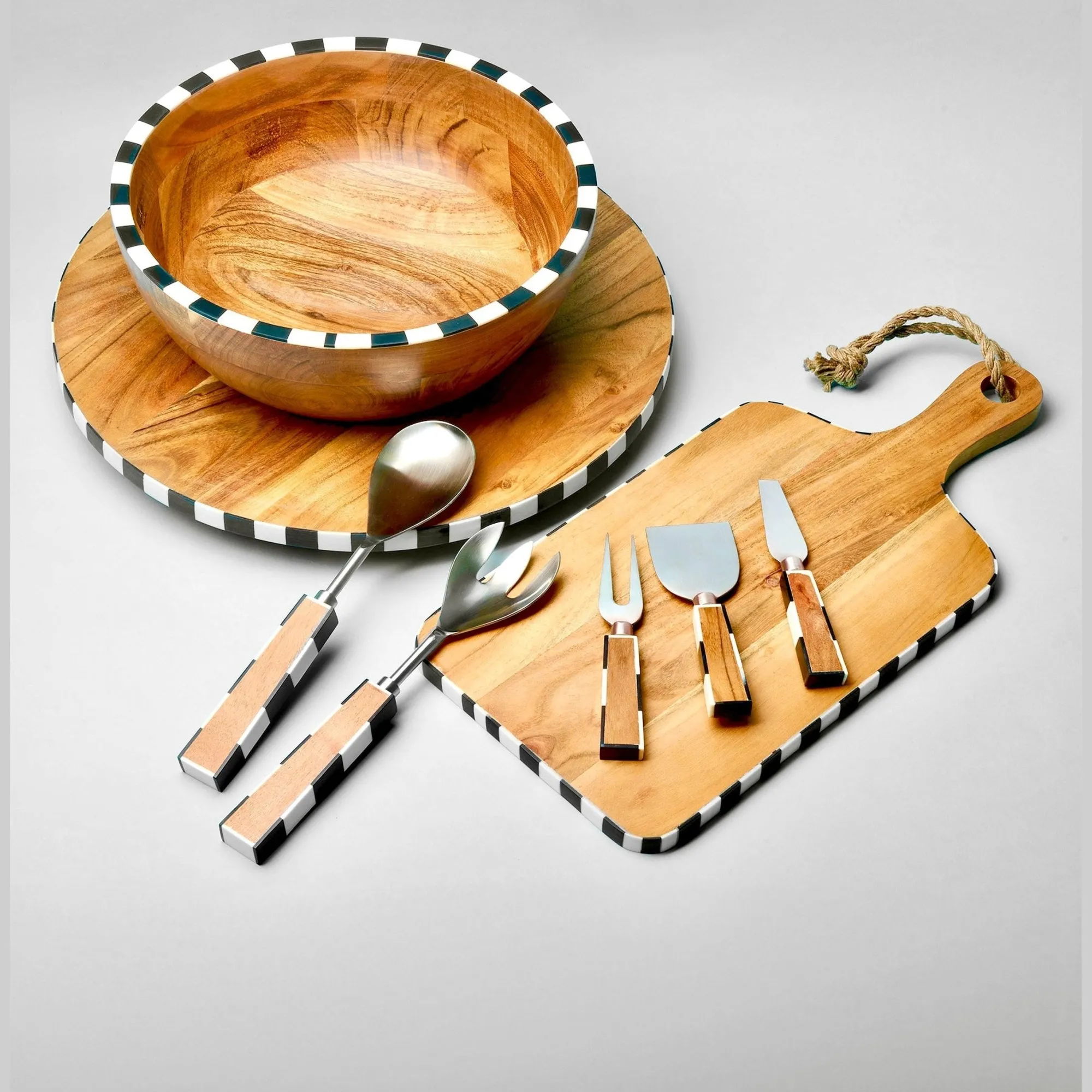 New Godinger Chenonceau Checkerboard Cheese Tool Set