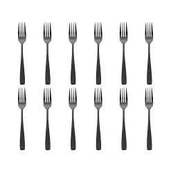 Online Godinger Chisel Matte Black 18/0 Stainless Steel Dinner Fork, Set of 12