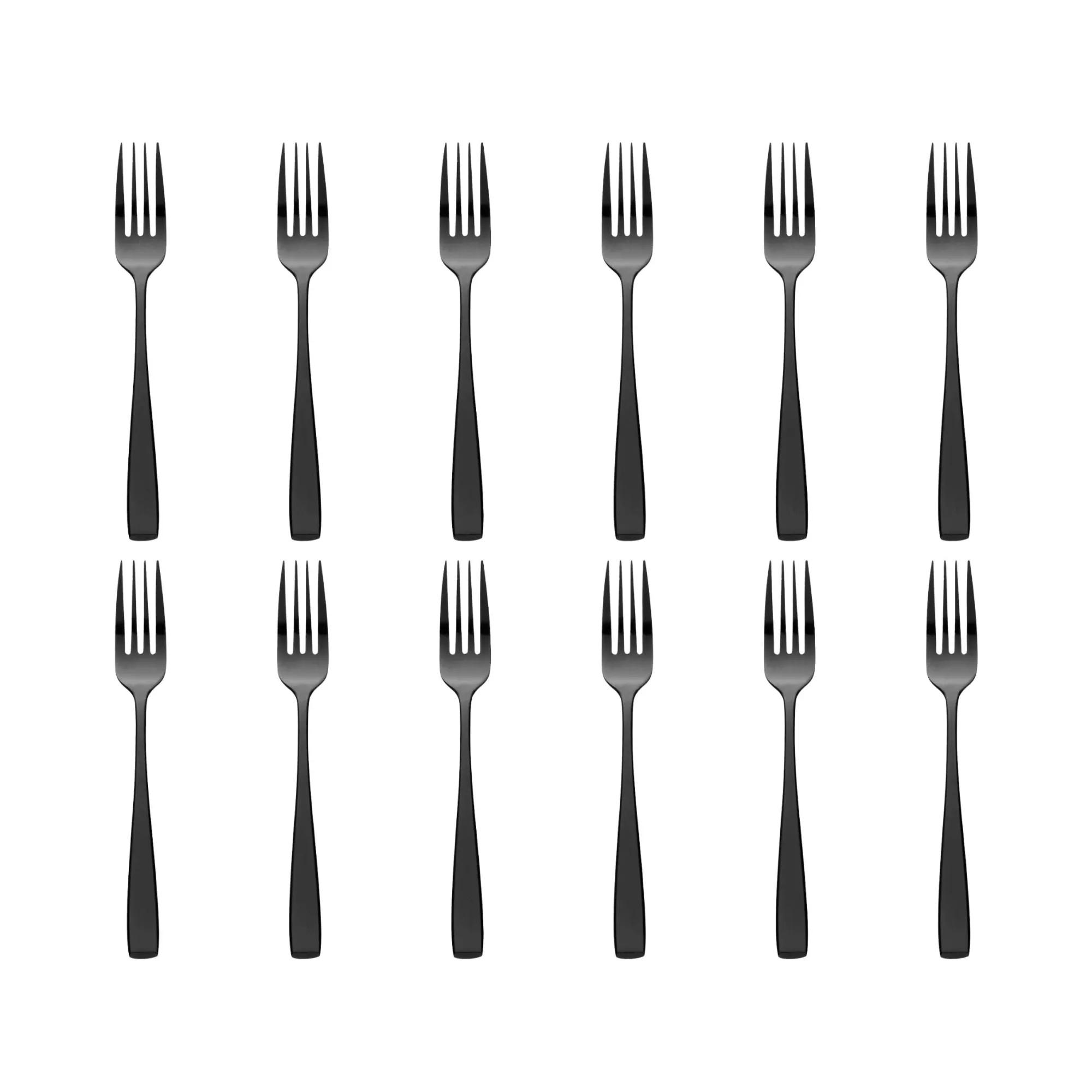Online Godinger Chisel Matte Black 18/0 Stainless Steel Dinner Fork, Set of 12