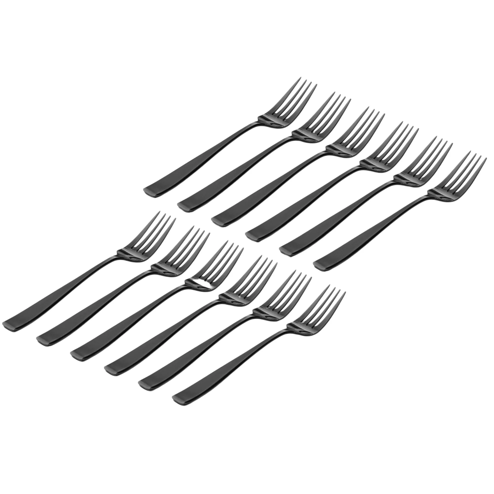 Online Godinger Chisel Matte Black 18/0 Stainless Steel Dinner Fork, Set of 12