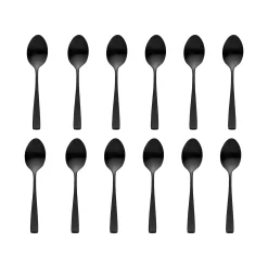 Sale Godinger Chisel Matte Black 18/0 Stainless Steel Tablespoon, Set of 12
