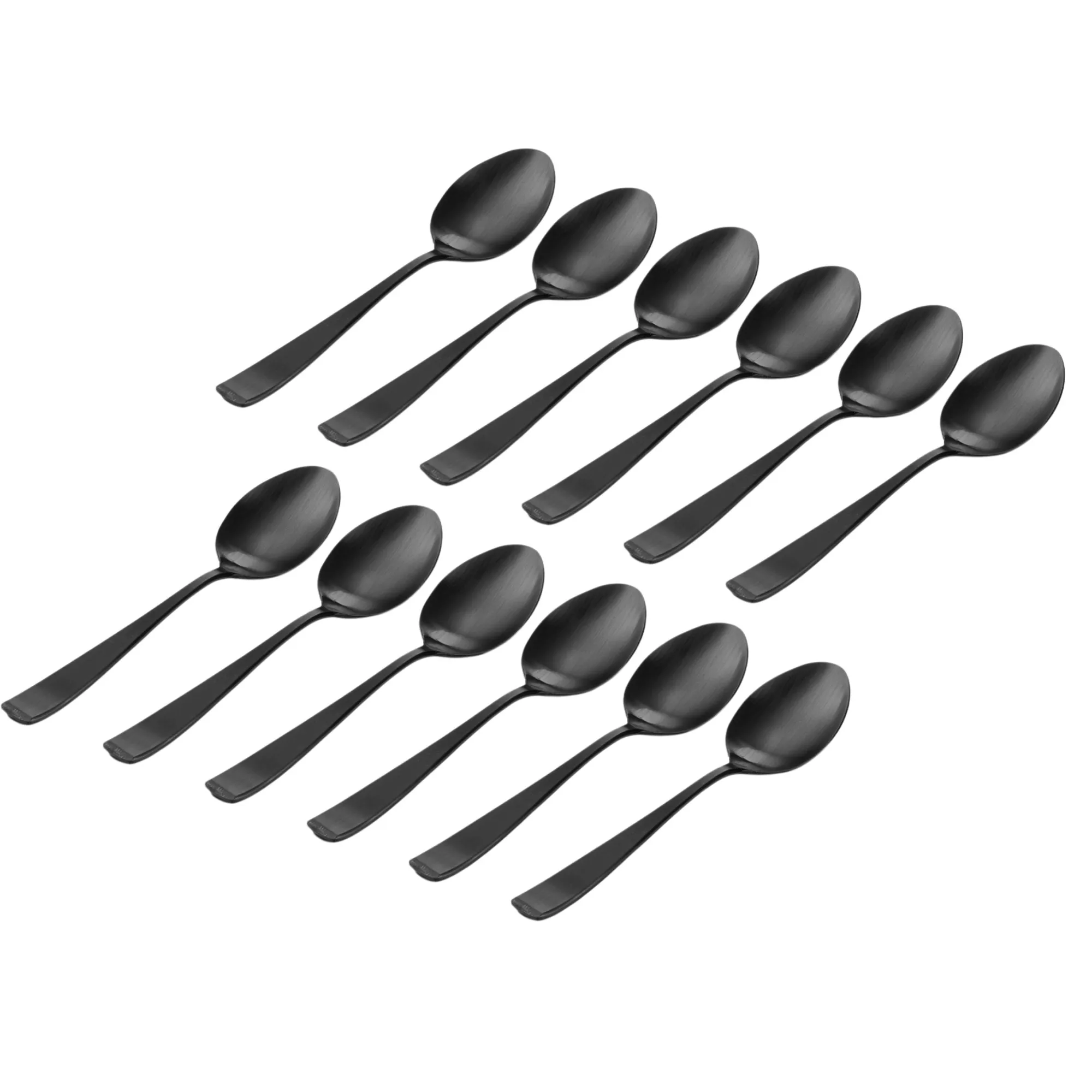 Sale Godinger Chisel Matte Black 18/0 Stainless Steel Tablespoon, Set of 12