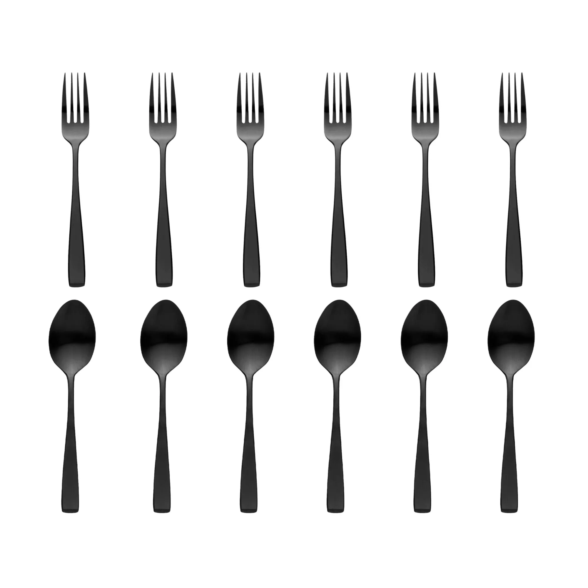 Online Godinger Chisel Matte Black 18/10 Stainless Steel 12 Piece Flatware Set, Service For 6