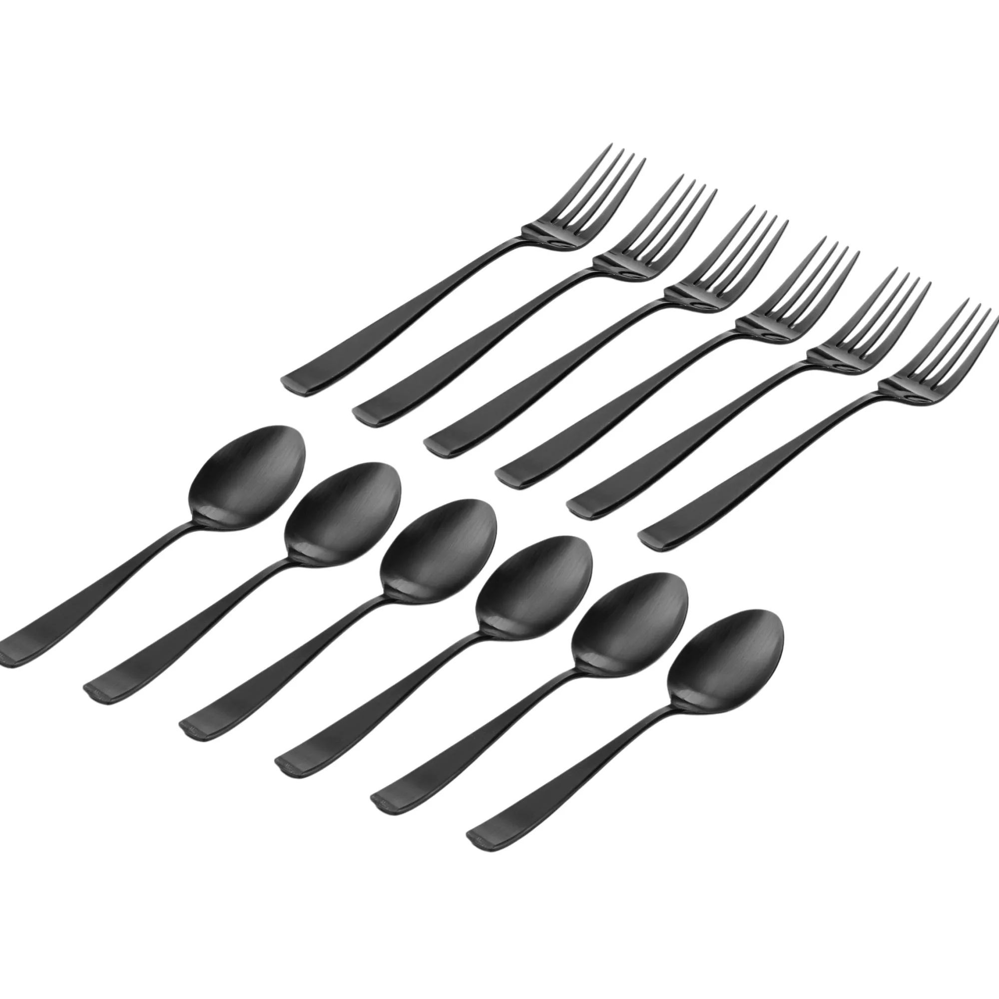 Online Godinger Chisel Matte Black 18/10 Stainless Steel 12 Piece Flatware Set, Service For 6