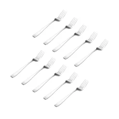 New Godinger Chisel Matte 18/0 Stainless Steel Dinner Fork, Set of 10