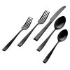 Sale Godinger Chisel Mirrored Black 18/0 Stainless Steel 20 Piece Flatware Set, Service For 4