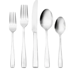 Clearance Godinger Chisel Mirrored 18/0 Stainless Steel 20 Piece Flatware Set, Service For 4