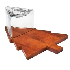Clearance Godinger Christmas Tree Cheese Board, Cloche with Knife