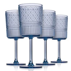 Hot Godinger Claro Acrylic Blue Goblet, Set of 4