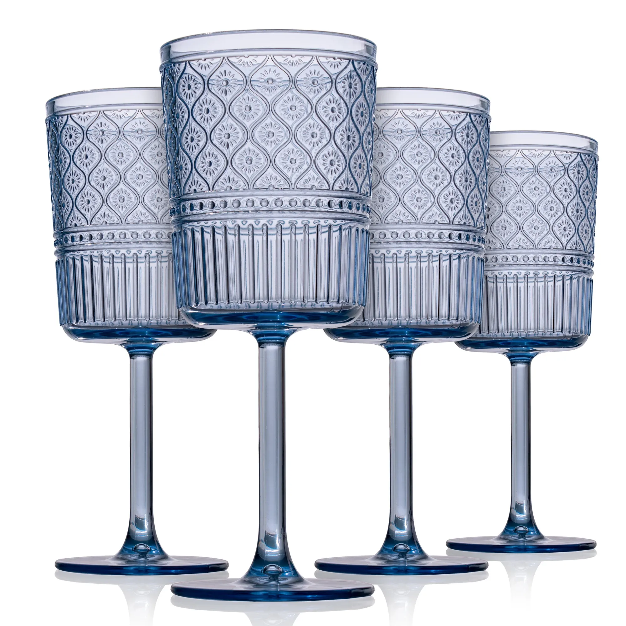 Hot Godinger Claro Acrylic Blue Goblet, Set of 4