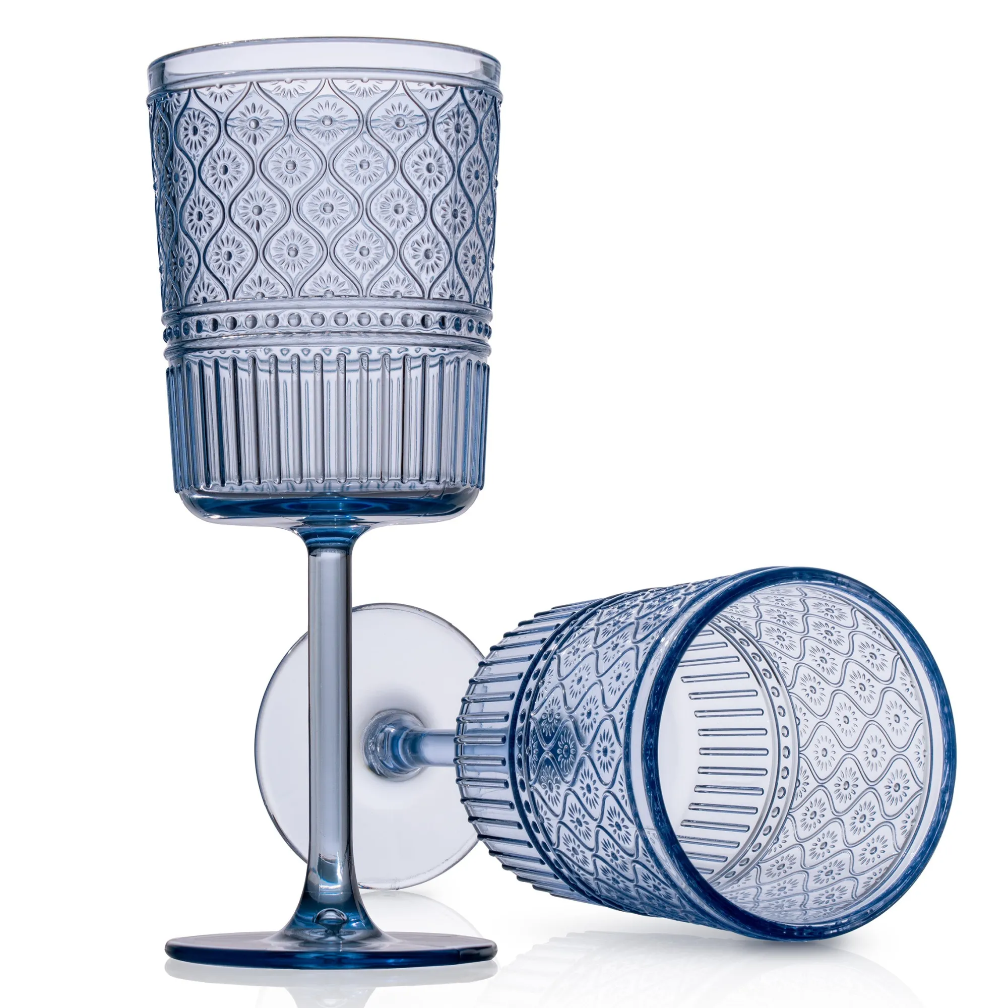Hot Godinger Claro Acrylic Blue Goblet, Set of 4