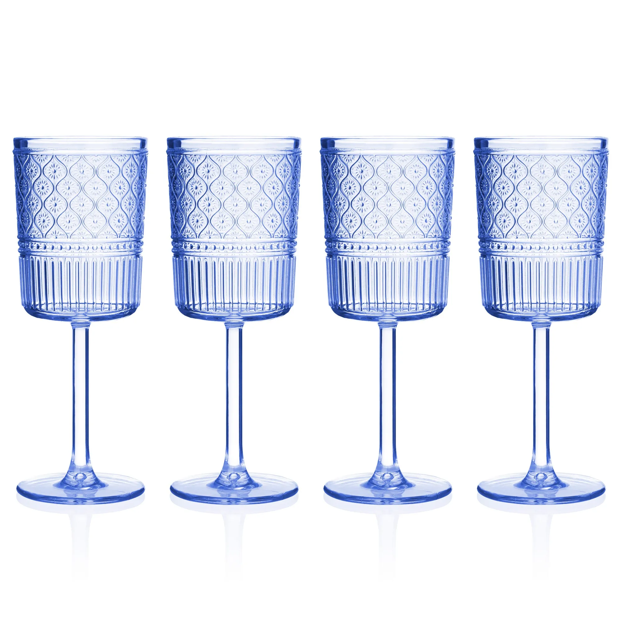 Hot Godinger Claro Acrylic Blue Goblet, Set of 4