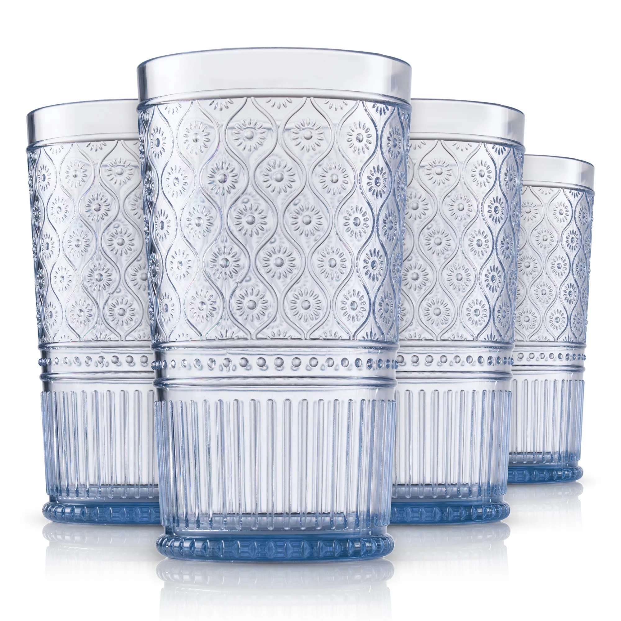 Discount Godinger Claro Blue Acrylic Highball, Set of 4