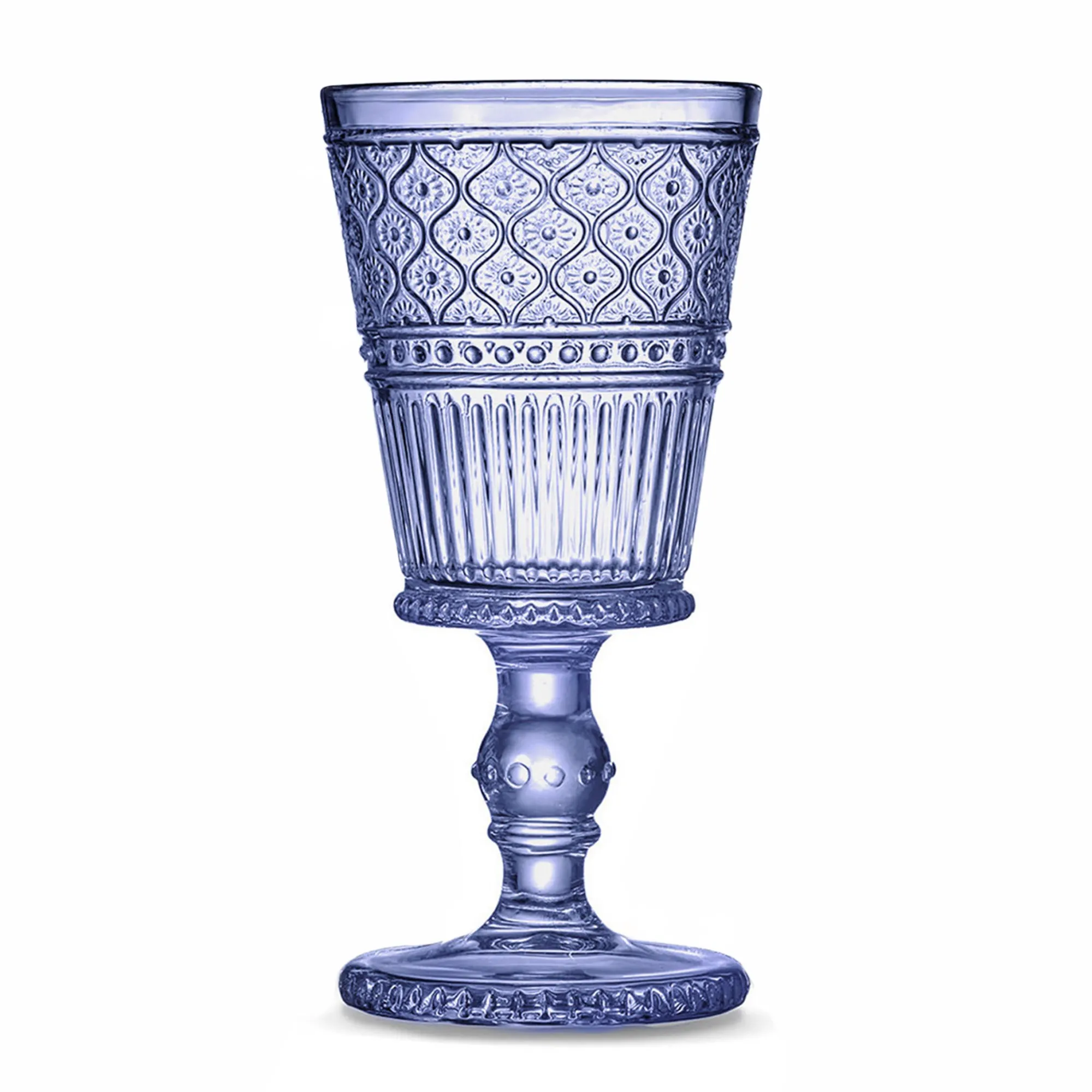 New Godinger Claro Blue Goblet, Set of 4