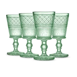 Godinger Claro Green Goblet, Set of 4