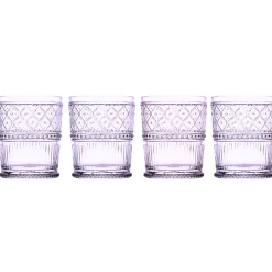 Discount Godinger Claro Lavender Double Old Fashion, Set of 4