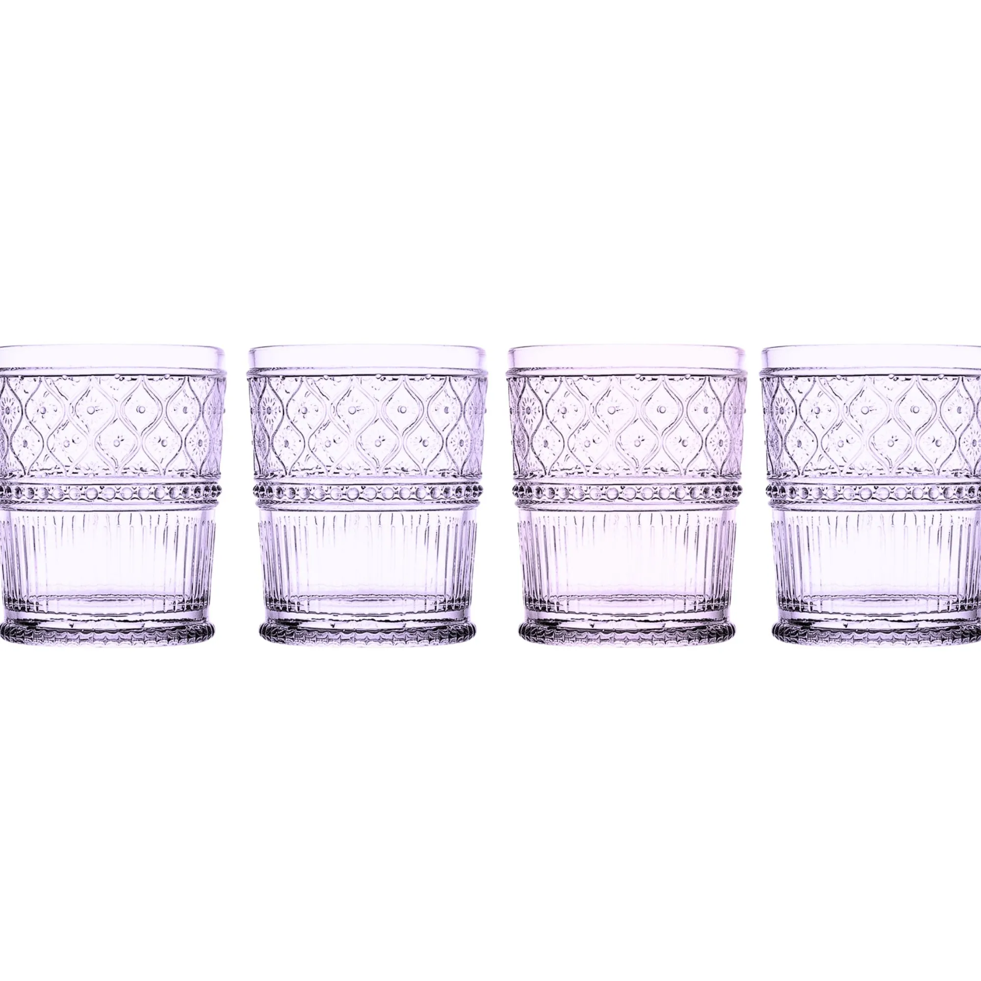 Discount Godinger Claro Lavender Double Old Fashion, Set of 4