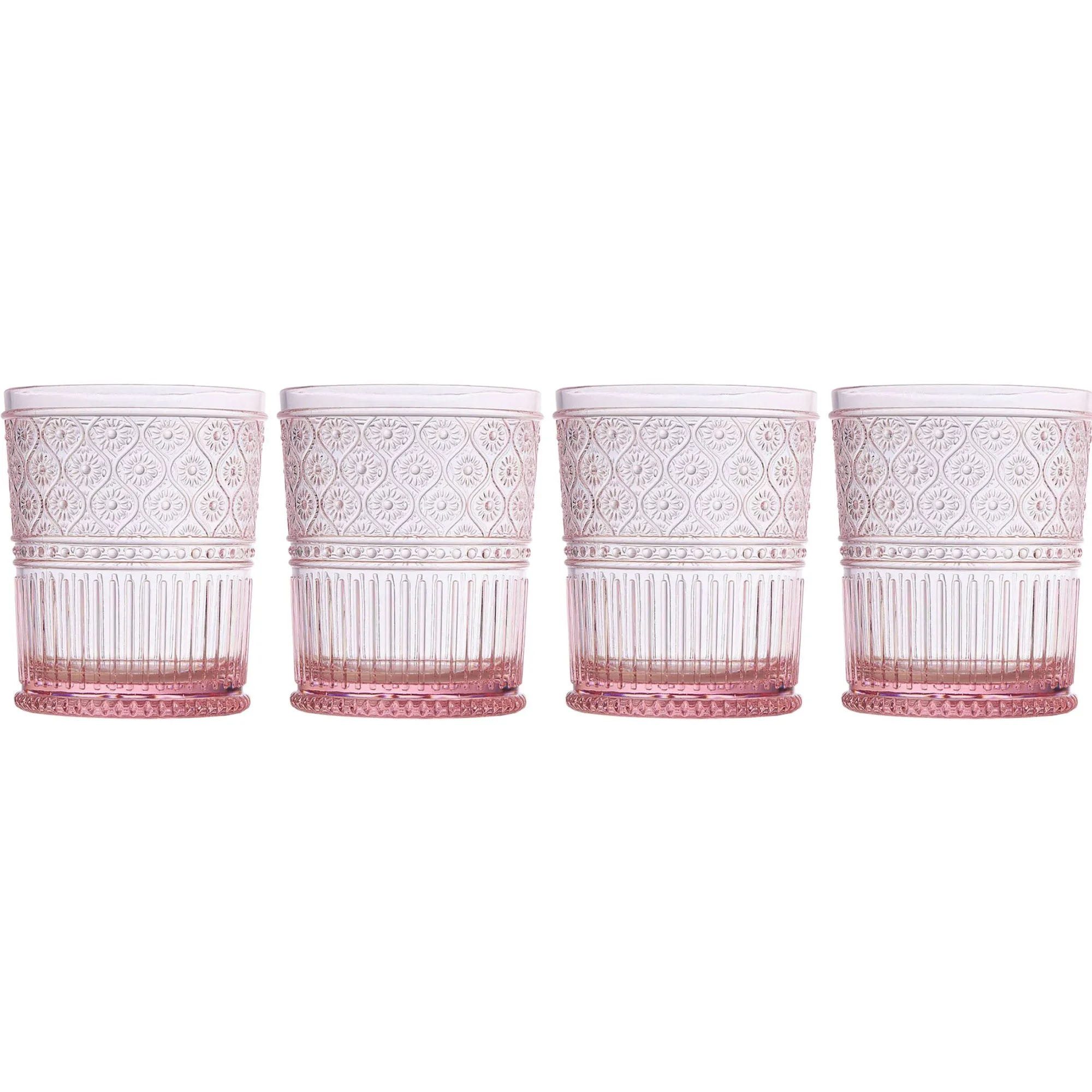 Outlet Godinger Claro Pink Acrylic Double Old Fashion, Set of 4