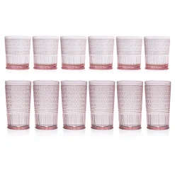 Outlet Godinger Claro Pink Acrylic Highball & Double Old Fashion, Set of 12