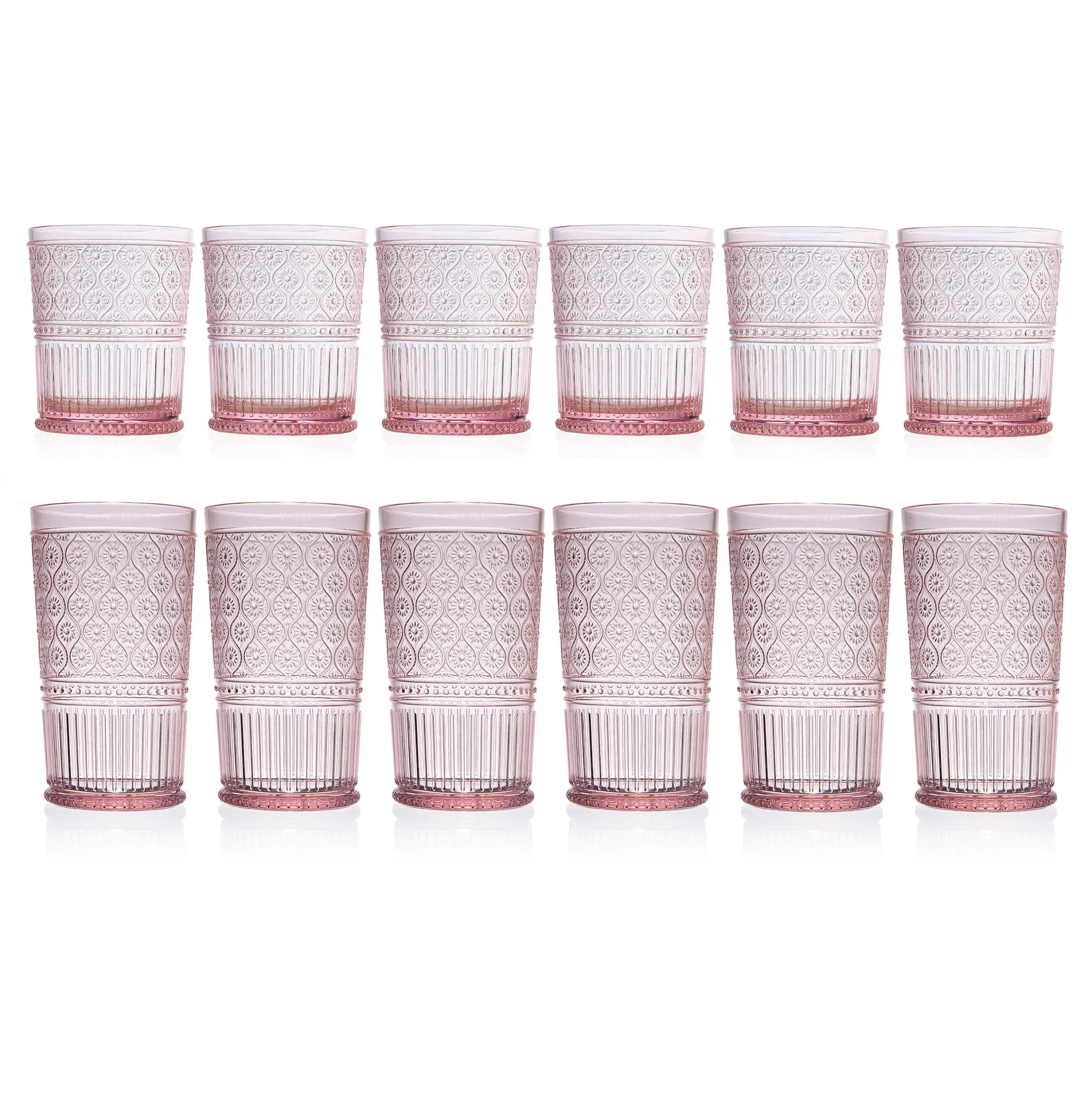 Outlet Godinger Claro Pink Acrylic Highball & Double Old Fashion, Set of 12