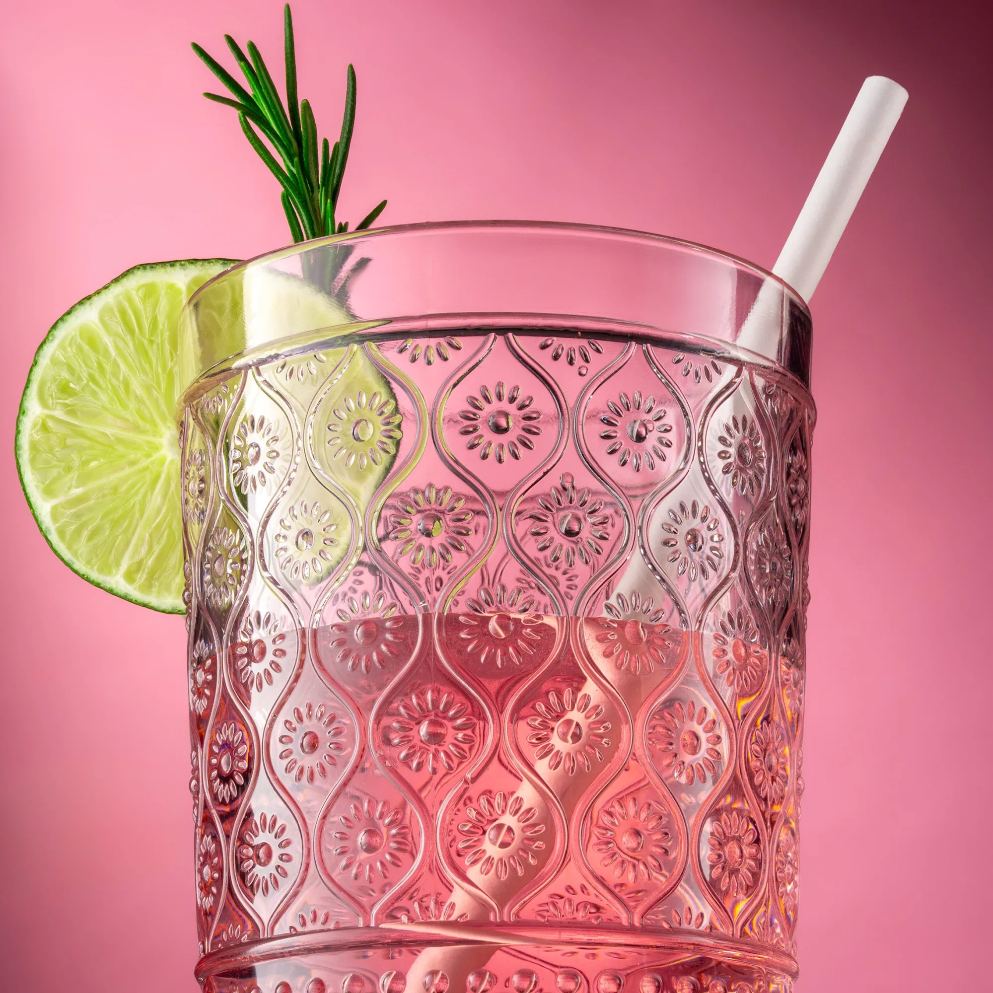 Outlet Godinger Claro Pink Acrylic Highball & Double Old Fashion, Set of 12