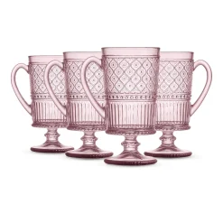 Hot Godinger Claro Pink Footed Coffee Mug, Set of 4